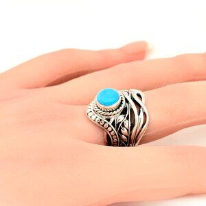 Bali Sleeping Beauty Turquoise and Sterling Silver Ring - NWT